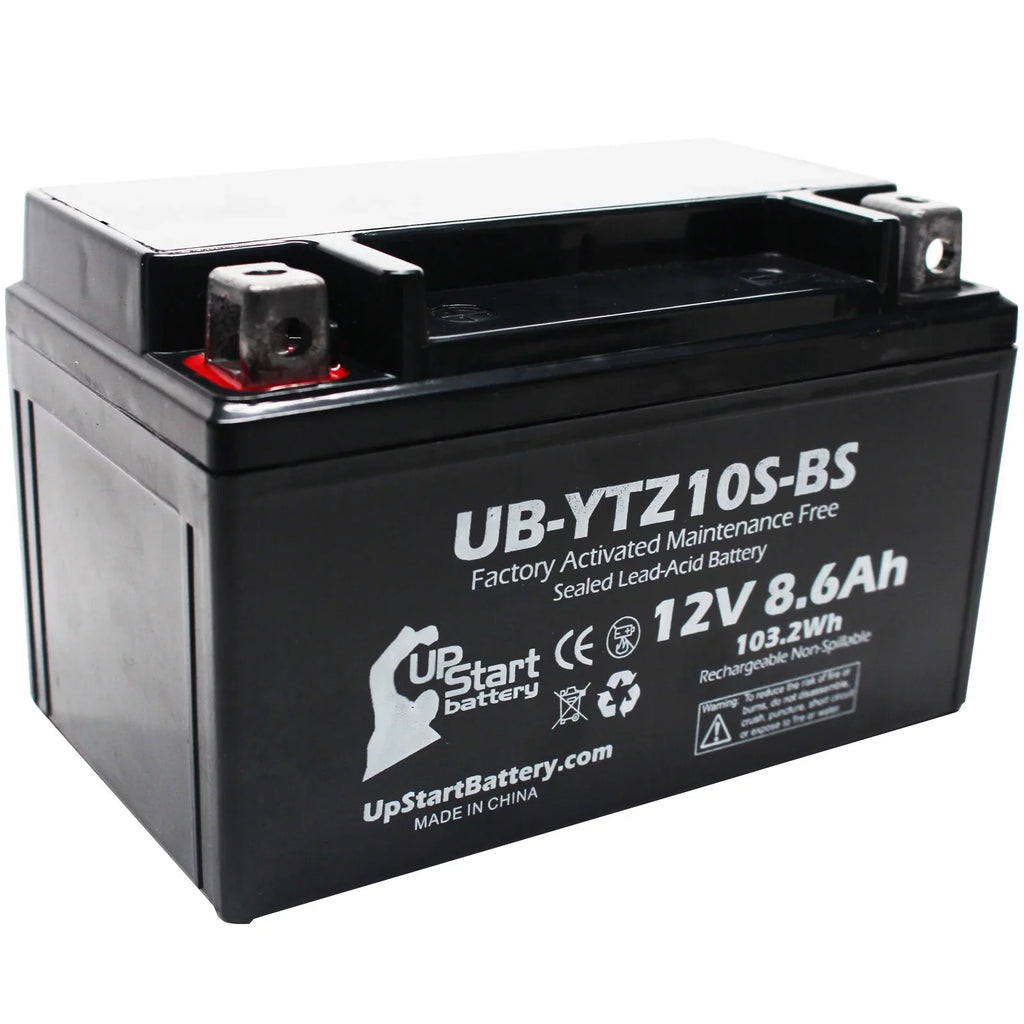 2-Pack UpSizetart Battery Replacement 2011 Yamaha YZF-R1 1000CC Factory Activated, Maintenance Free, Motorcycle Battery - 12V, 8.6Ah, UB-YTZ10Size-BSize