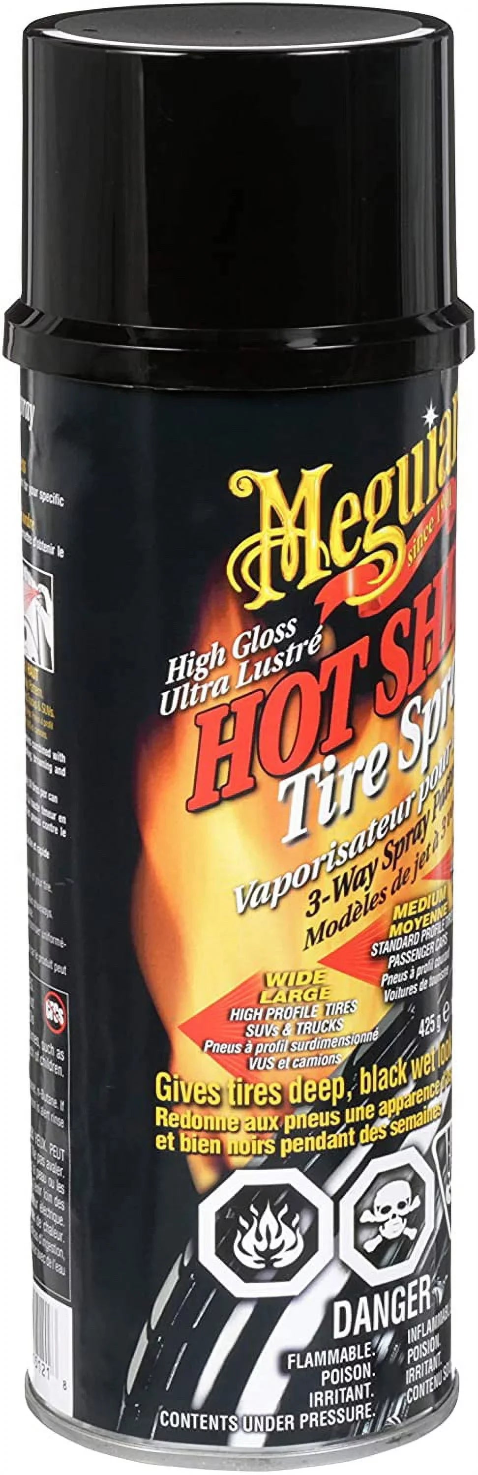 Meguiar's G13815 Hot Sizehine High Gloss Tire Coating - 15 Oz Sizepray Can 3