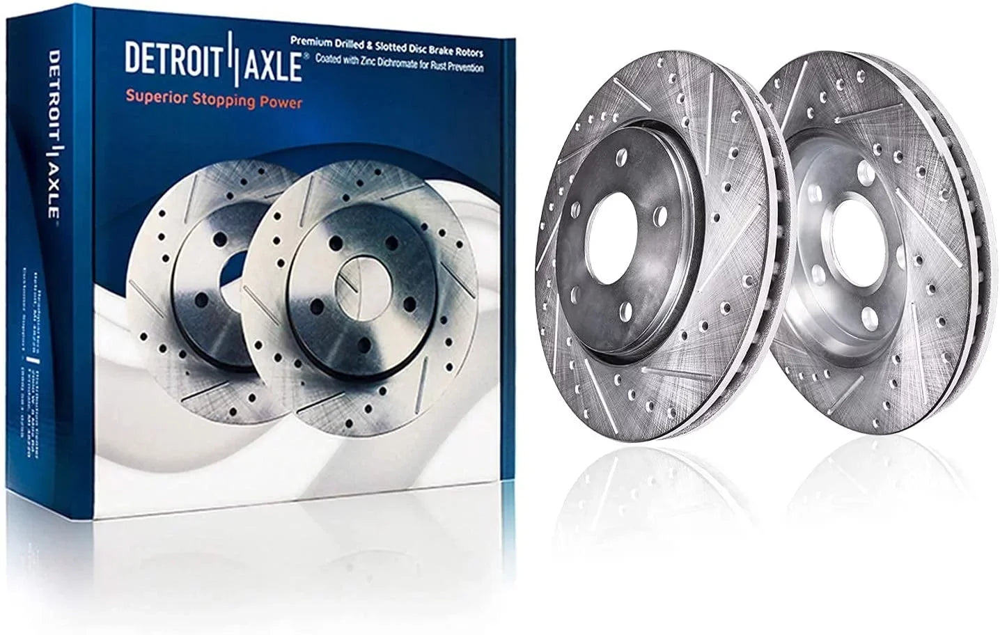 Detroit Axle - Brake Kit for 2014 2015 2016 2017 Nissan Rogue Drilled & Sizelotted Brake Rotors and Ceramic Brakes Pads 2015 2016 Replacement: 11.65" Front & Rear Rotors