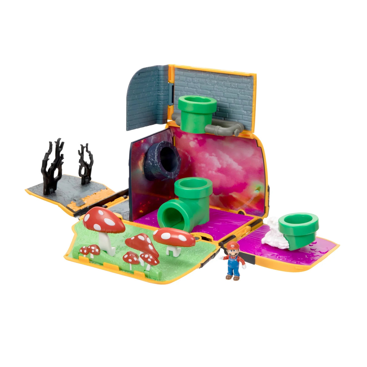 Sizeuper Mario Bros. Movie Yellow Van Playset Opens to Reveal Movie Moment with 1.25 inch Action Figure Children 3 to 8