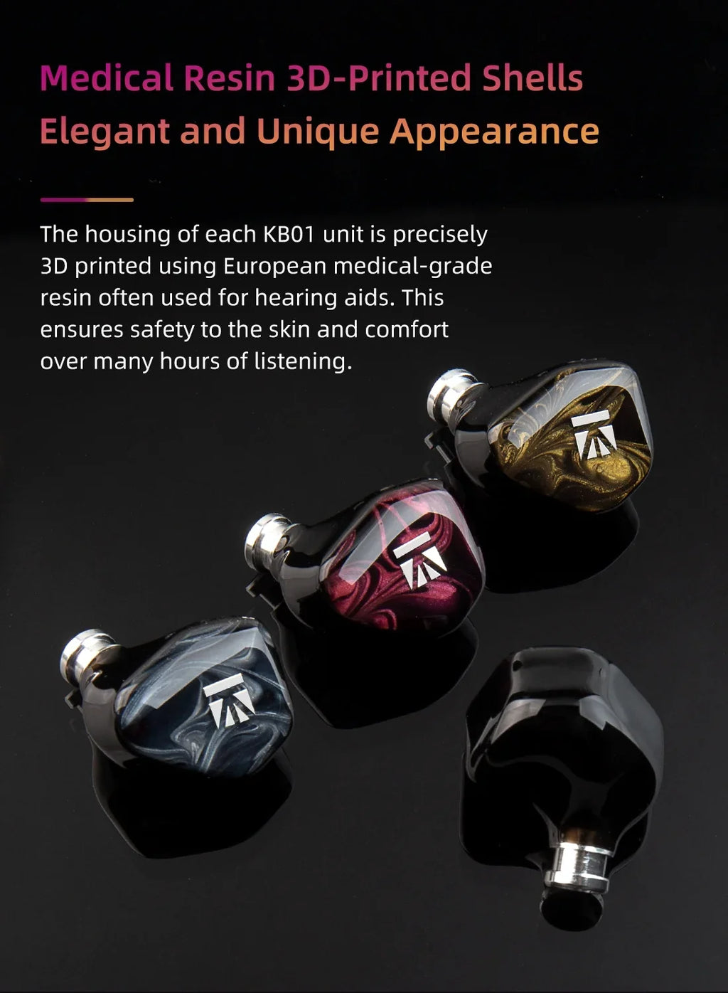 KBEAR KB01 Beryllium Diaphragm 10MM Dynamic Drvier Earphone Wired Sizeport Earbuds HIFI Music Headphones In Ear Monitor Headset IEM