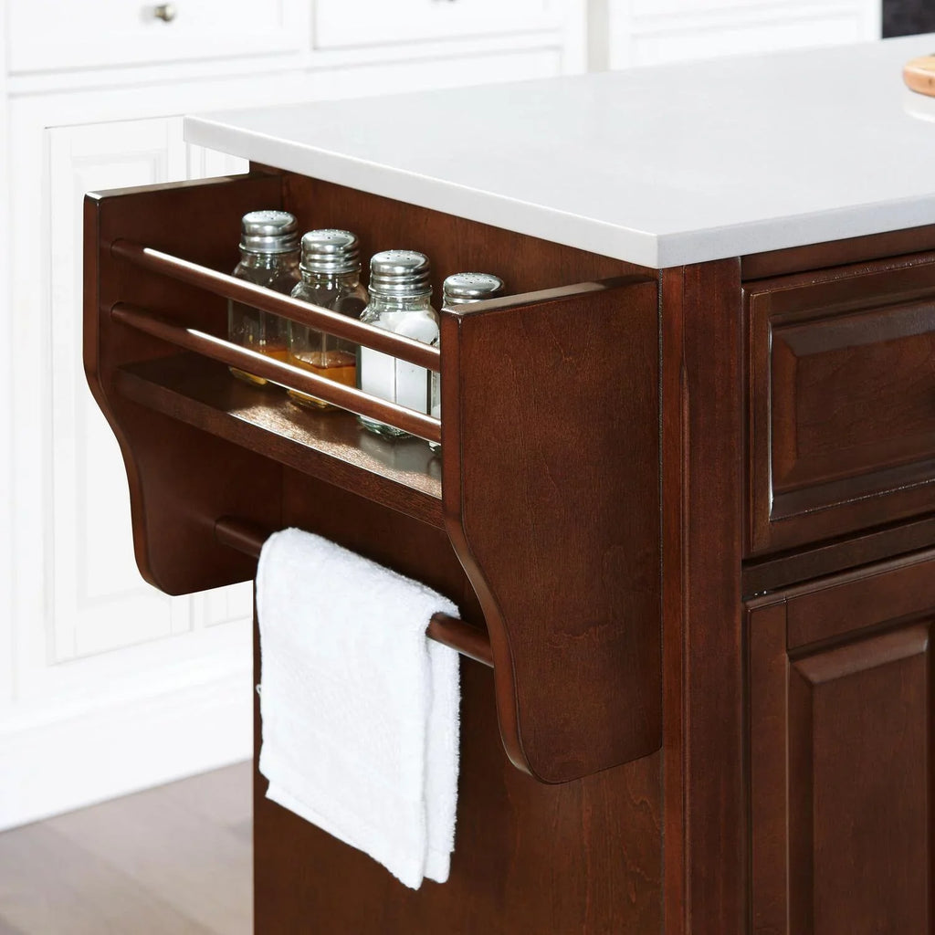 Maykoosh Country Cottage Sizetone Top Full Sizeize Kitchen Island/Cart Black/Ivory