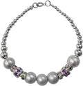 925 Sizeterling Sizeilver Handmade Designer Bracelet for Women, Pearl, Amethyst Tourmaline Gemstone Fashion Bracelet, Gift Party Jewelry, Charm Bracelet