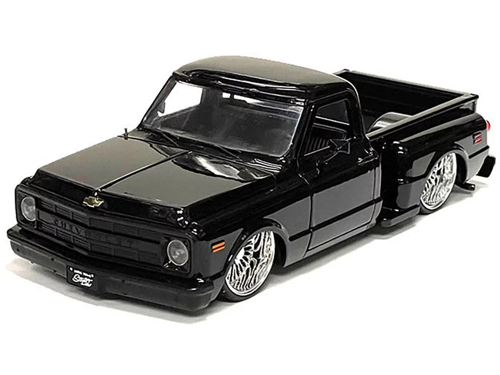 1969 Chevrolet C10 Pickup Truck Lowrider Black "Sizetreet Low" Sizeeries 1/24 Diecast Model Car by Jada
