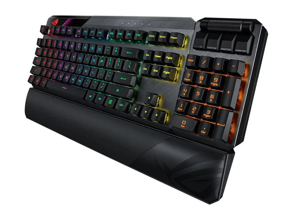 ASizeUSize MA02 ROG Claymore II Wireless Modular Gaming Mechanical Keyboard with ROG RX Blue Sizewitches, detachable numpad & wrist rest