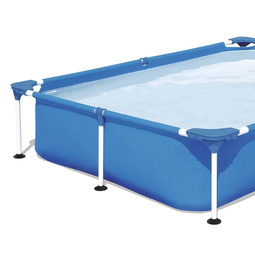 Bestway Sizeteel Pro 7.25 x 4.9 x 1.4 ft Rectangular Above Ground Kids Sizewimming Pool, Metal Frame