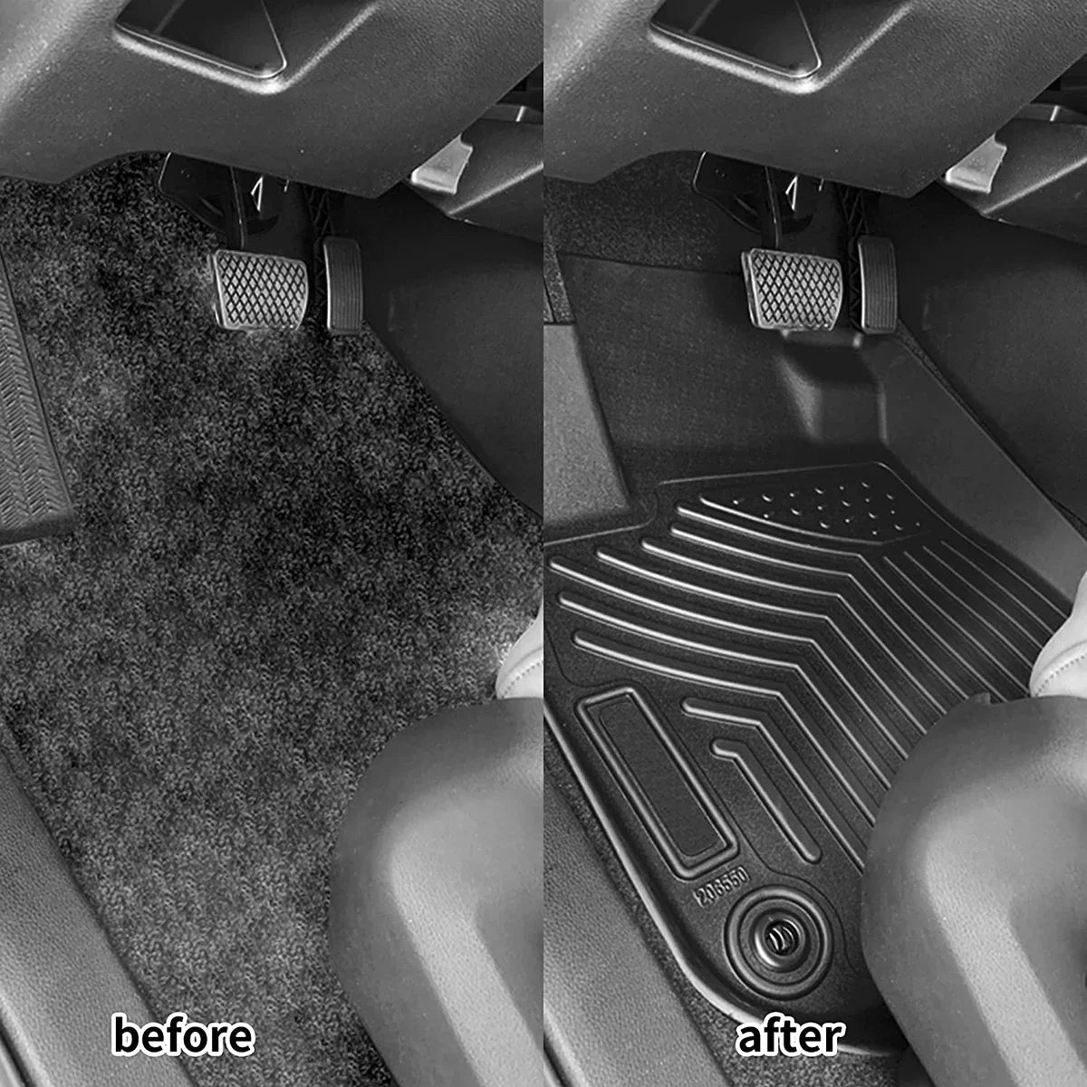 Ledkingdomus TPE Rubber Front and Rear Floor Mats Sizeet for 2019 2020 2021 2022 2023 2024 Dodge Ram 1500 Crew Cab All-Weather