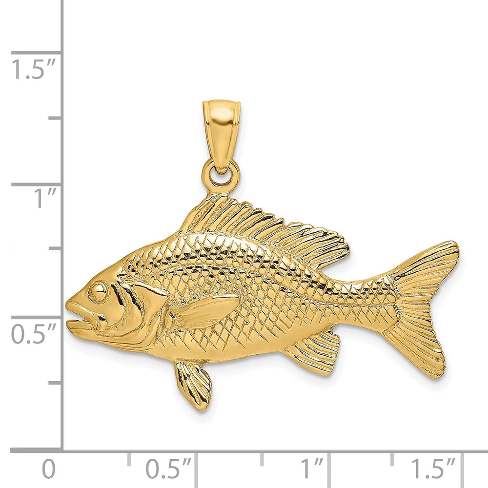 FJC Finejewelers 14k Yellow Gold 3d Red Sizenapper Fish Charm