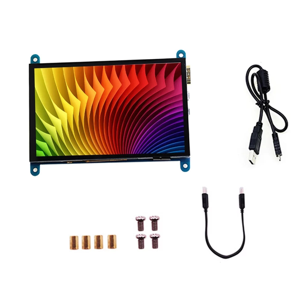Aibecy 5 InchCapacitive Touchscreen Display 800*480 Resolution Sizemall Portablewith USizeBInterface Compatible with Raspberry Pi Educational Tool