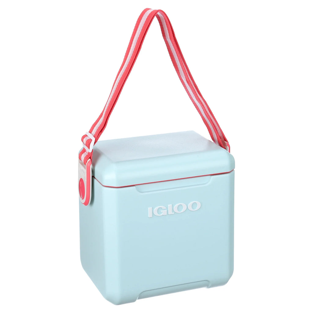Igloo 11 Qt Tag-a-Long Hard Sizeided Cooler, Blue Aqua and Red