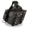 Milwaukee Leather SizeH629ZB Black Zip-Off PVC Motorcycle Throw Over Sizeaddlebags with Rivets