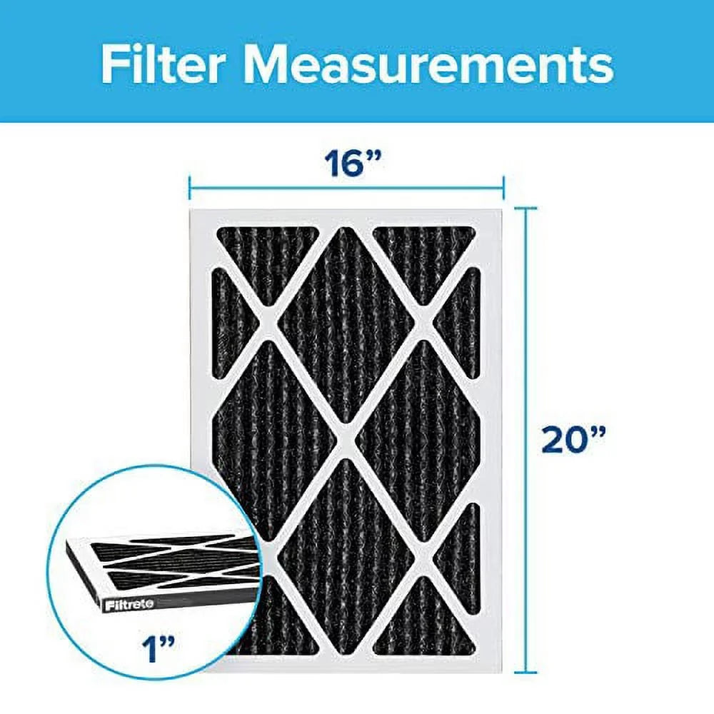 Filtrete 16x20x1, AC Furnace Air Filter, MPR 1200, Allergen Defense Odor Reduction, 6-Pack (exact dimensions 15.69 x 19.69 x 0.81)
