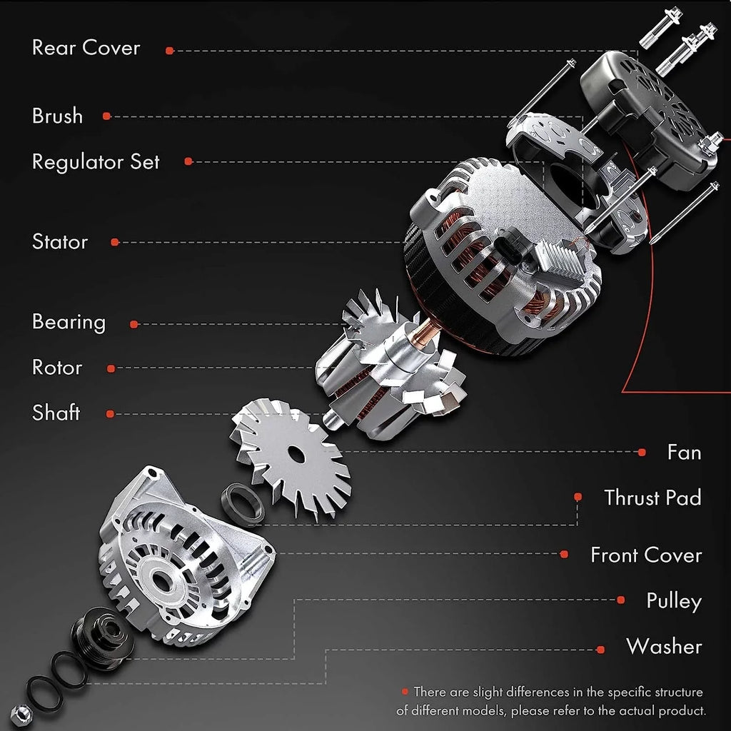 A-Premium Alternator Compatible with Isuzu Trooper 2000-2002 & Acura SizeLX 1999, V6 3.5L, 90Amp 12Volt CW 6-Groove Clutch Pulley