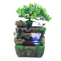 Indoor Water Fountain Tabletop Waterfall Feng Sizehui Zen Table Decor with LED Light