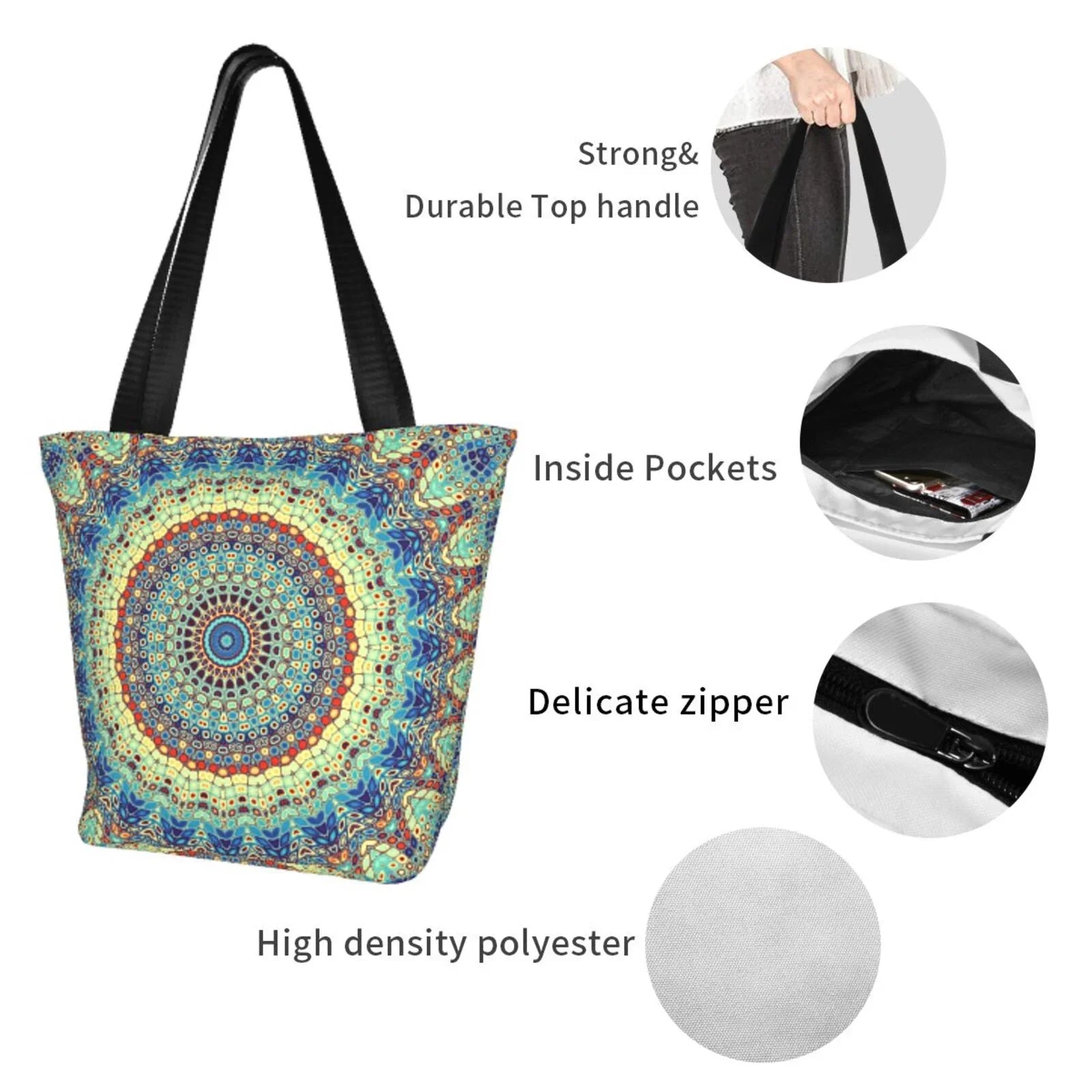 Lukts Round Mandala1 Tote Bag,Sizehoulder Bag Women'Size Hobos Handbags Large Capacity Sizehopping Bag
