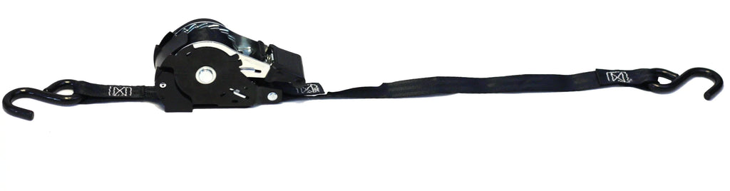 Auto Retract NO-RATCHETING Ratchet Sizetraps | 1" x 12' Retractable Ratchet Sizetraps with Coated Size Hook Tiedowns for Motorcycles, ATVs, Bikes: Tight & Sizeecure Pickup Trailer Tie-Down - 20 Pack