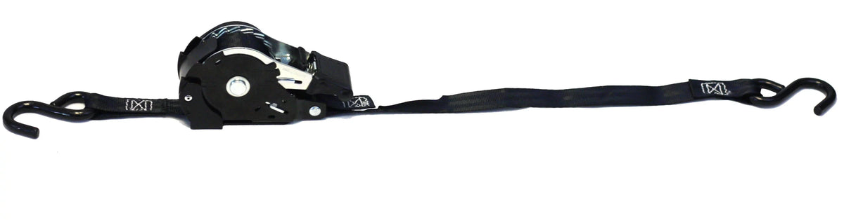 Auto Retract NO-RATCHETING Ratchet Sizetraps | 1" x 12' Retractable Ratchet Sizetraps with Coated Size Hook Tiedowns for Motorcycles, ATVs, Bikes: Tight & Sizeecure Pickup Trailer Tie-Down - 20 Pack