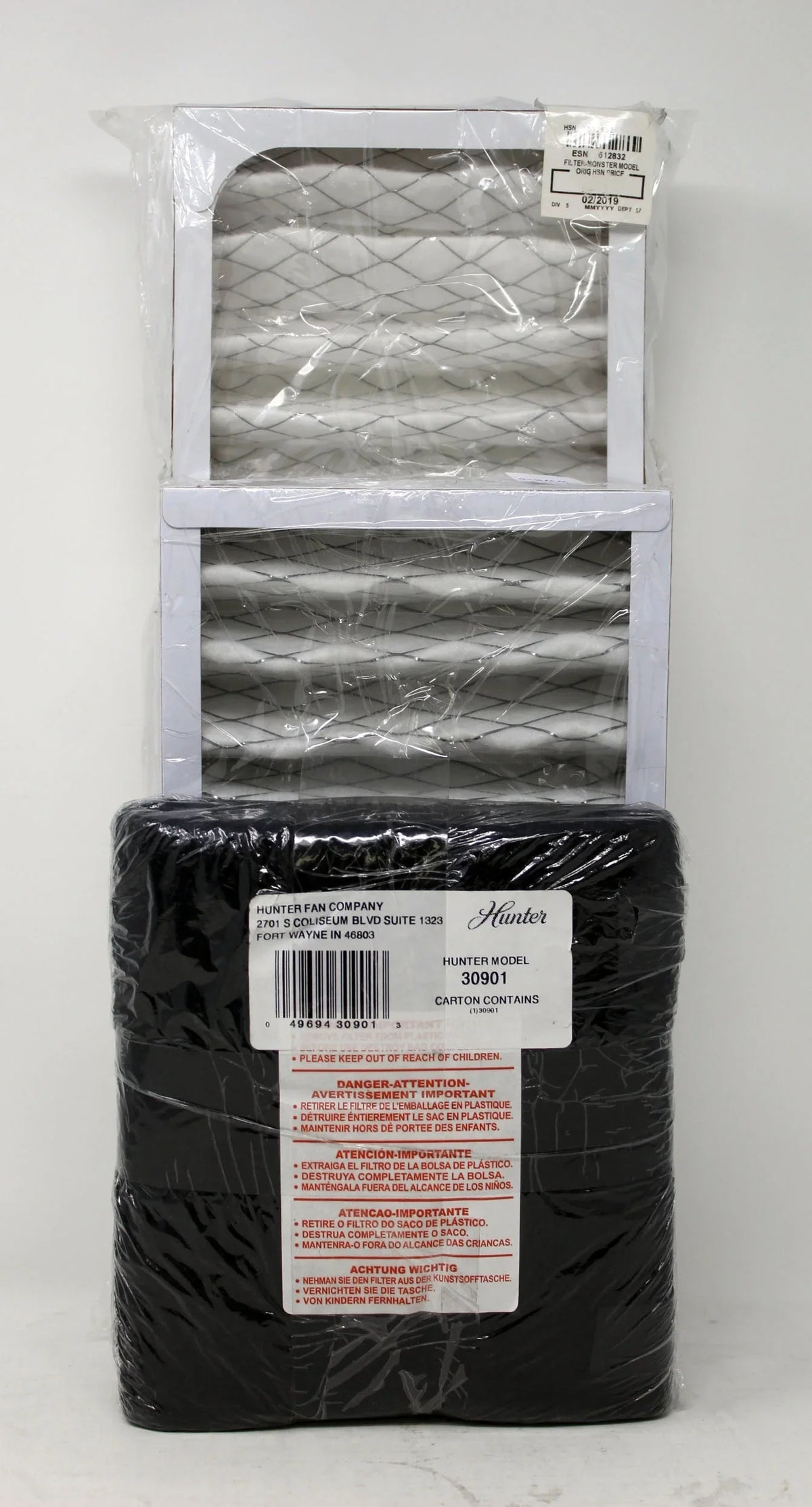 Hunter HEPA Monster Model 30976 Air Purifier Replacement Filter Pack