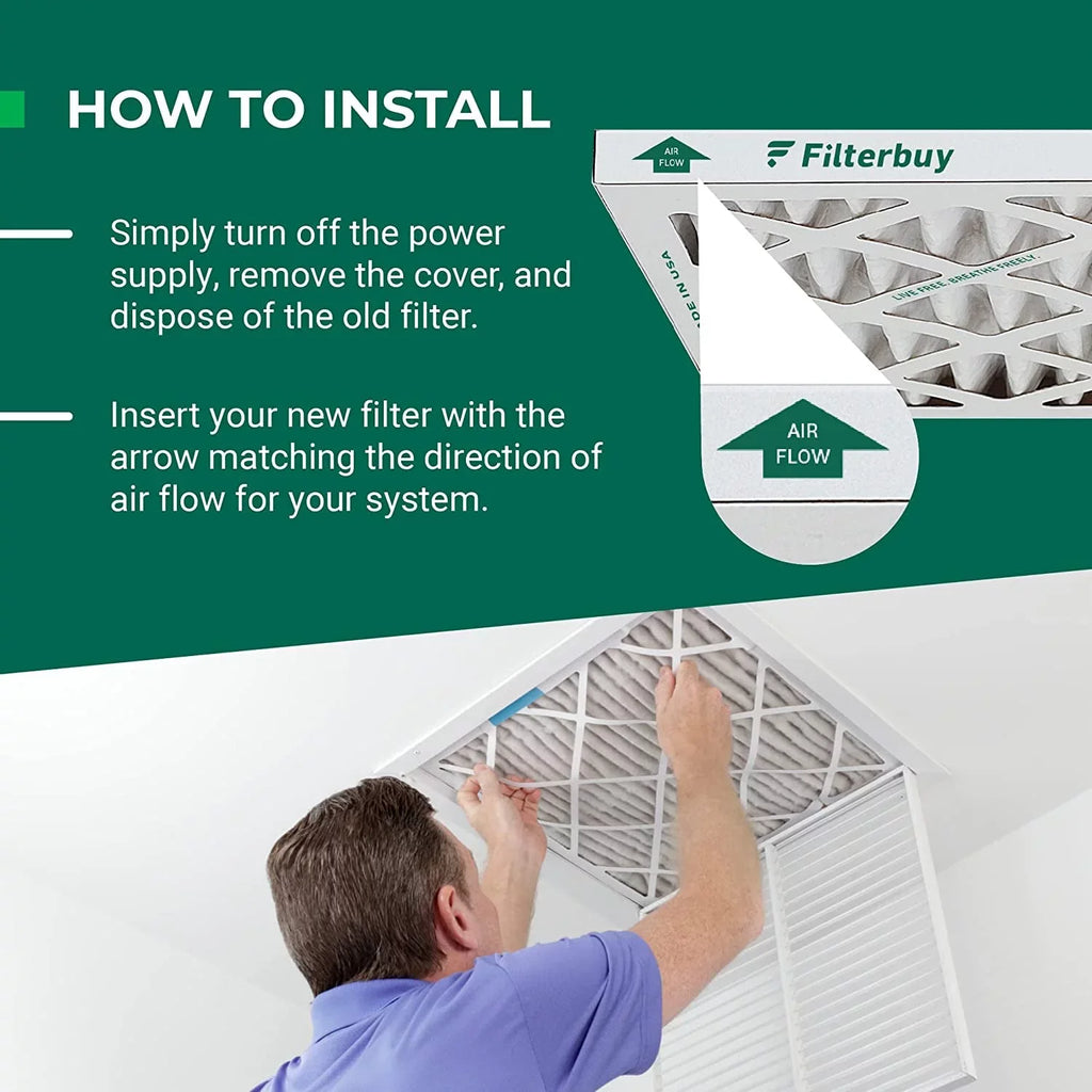 Filterbuy 23.5x23.5x1 MERV 8 Pleated HVAC AC Furnace Air Filters (3-Pack)