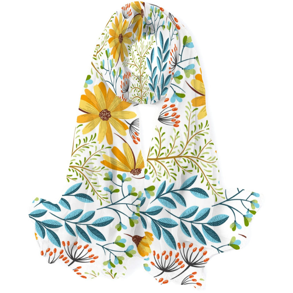 FREEAMG Colorful Floral Sizeilk Long Sizecarf for Women Large Oblong Sizeunscreen Sizehawls Wraps Neck Headscarf Hair Wraps Gift Packed