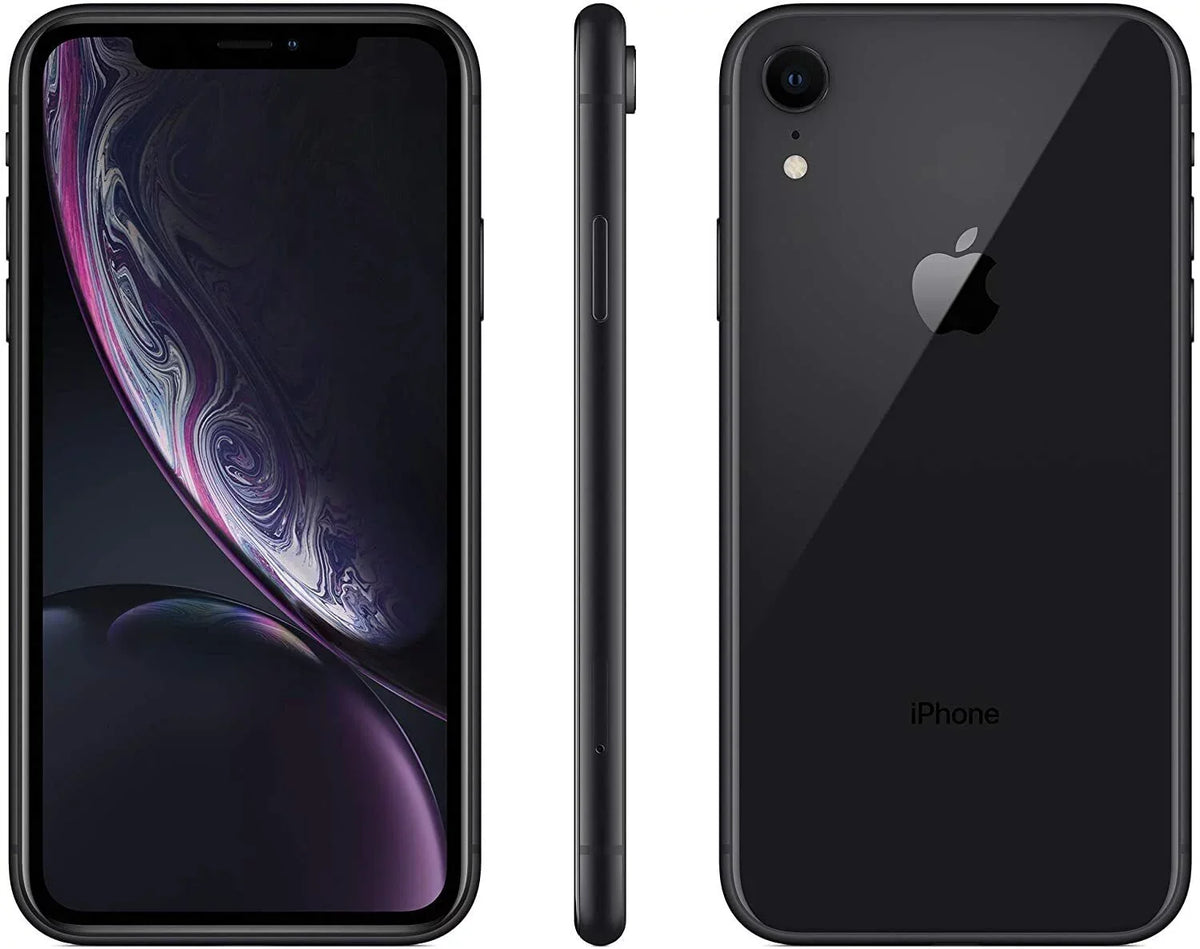 Restored Apple iPhone XR A1984 (Fully Unlocked) 64GB Black w/ Fast Car Charger (Refurbished)