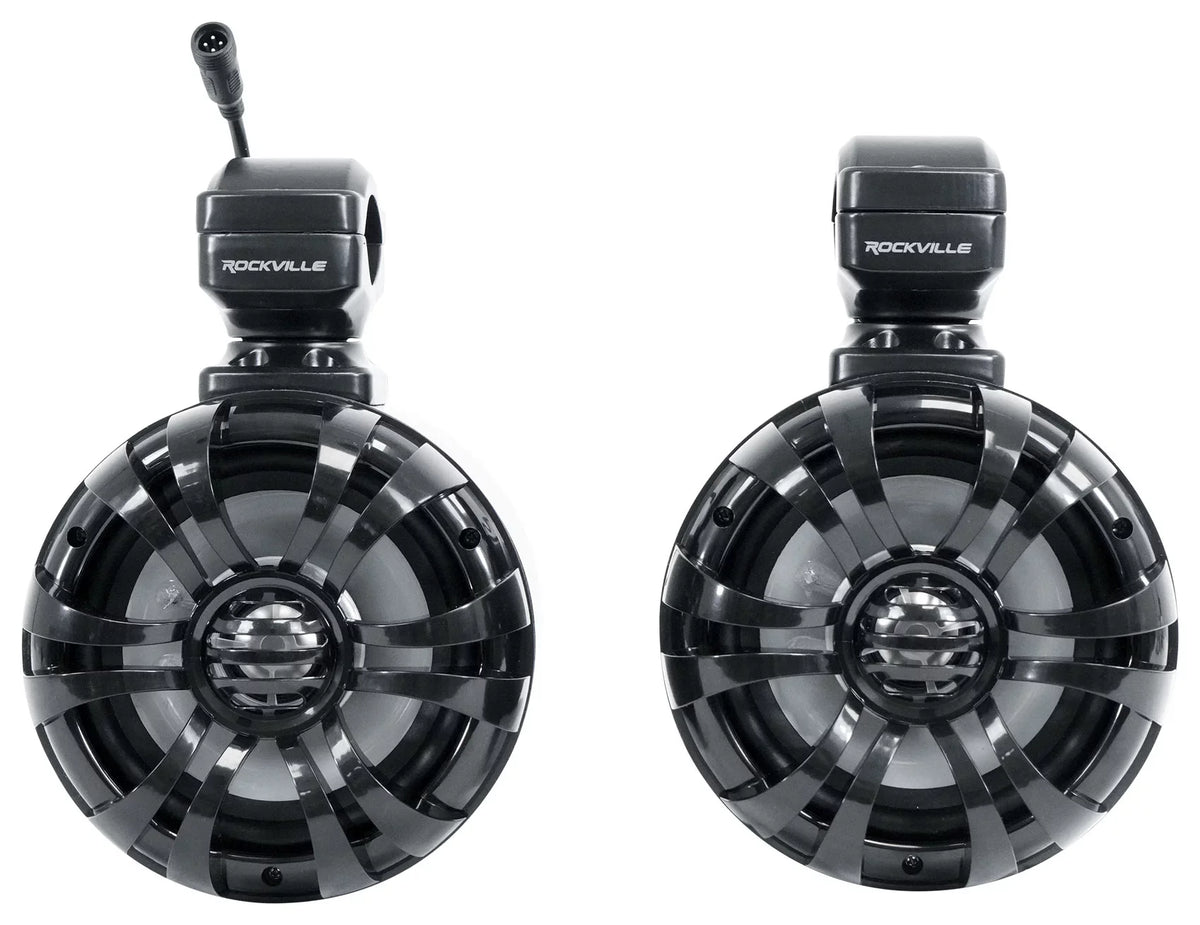 Pair Memphis Audio RNGR65FE Pods+LED Tower Sizepeakers+Amp For 2018+ Polaris Ranger