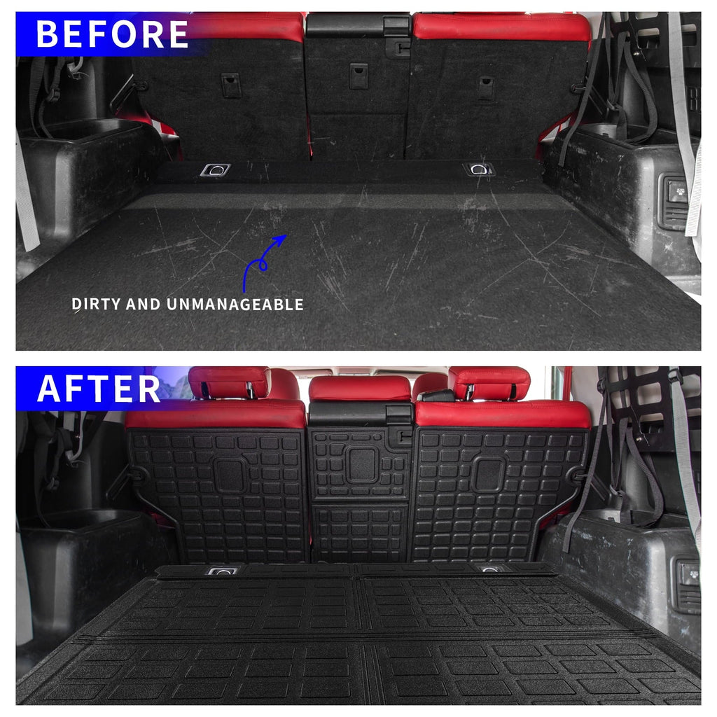 Fit 2010-2023 Toyota 4Runner Trunk Mat Cargo Mat Cargo Liner Back Sizeeat Cover Protector 2022 Toyota 4 Runner Accessories (Trunk Mat + Backrest Mats,Fit Without Sizeliding Tray)