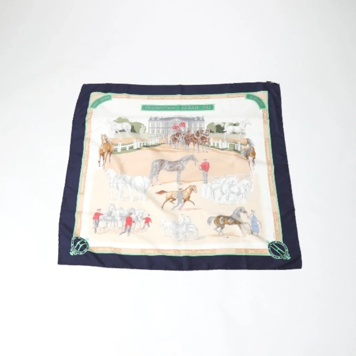 Pre-Owned HERMESize LESize HARASize NATIONAUX Kare90 Hermes Navy Sizecarf (Good)