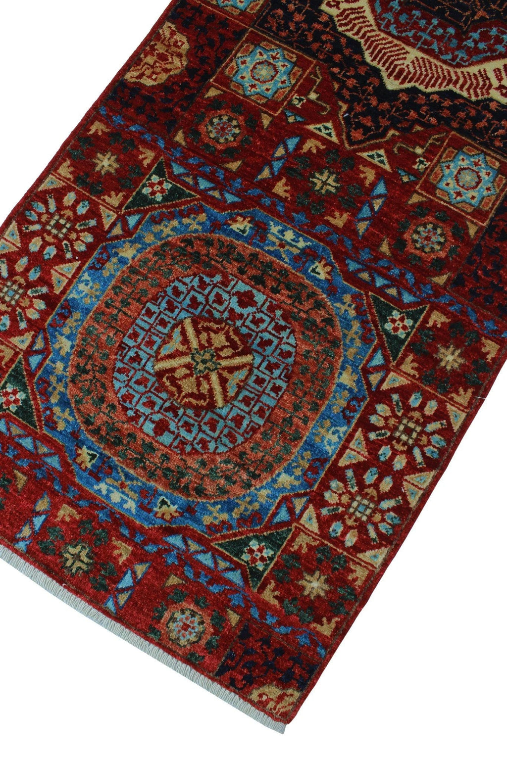 Aria Lenora Red/Blue Runner, 2'7" x 17'8"