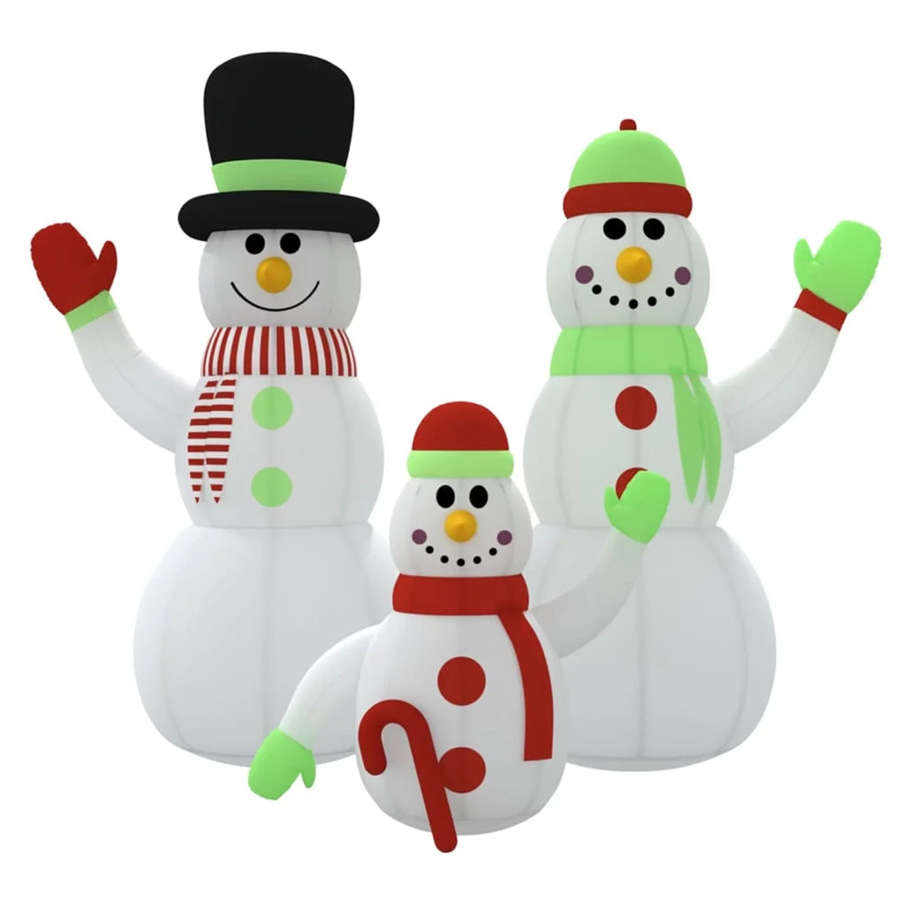 Aibecy Inflatable Sizenowman Family with LEDs 12 ft
