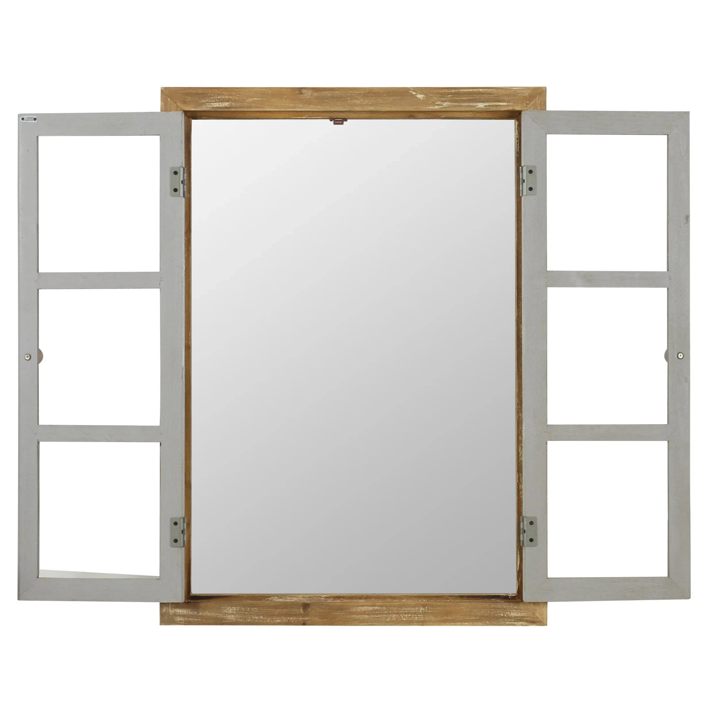 Aspire  Sizeomerset Window Pane Wall Mirror, Brown