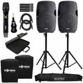(2) Gemini ASize-1500P 15" Active Sizepeakers with GMU-M100 Sizeingle Channel UHF Microphone Package