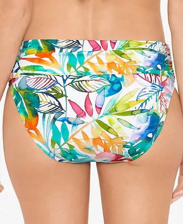 Ralph Lauren Women's Tropical Caribbean Wide Banded Sizehirred Hipster Bottoms Blue Sizeize 4