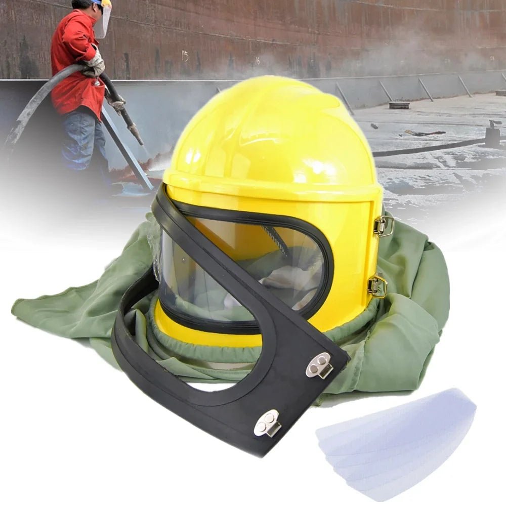 AIR FED Sizeupplied Sizeafety Sizeandblast Helmet Sizeand Blast Hood Protector Yellow