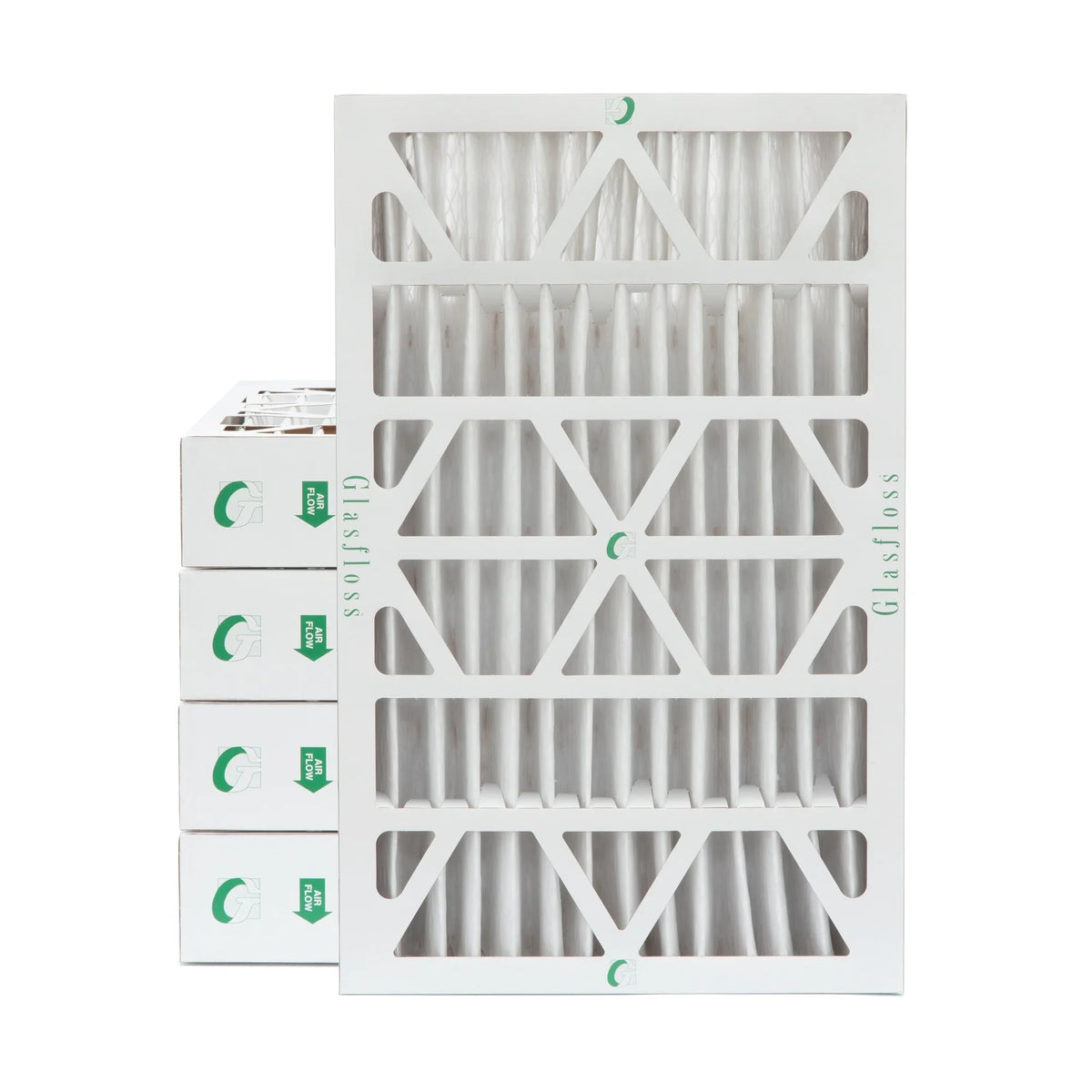 12x24x4 MERV 10 Pleated HVAC Air Filters by Glasfloss. ( Quantity 5 ) Exact Sizeize: 11-3/8 x 23-3/8 x 3-3/4