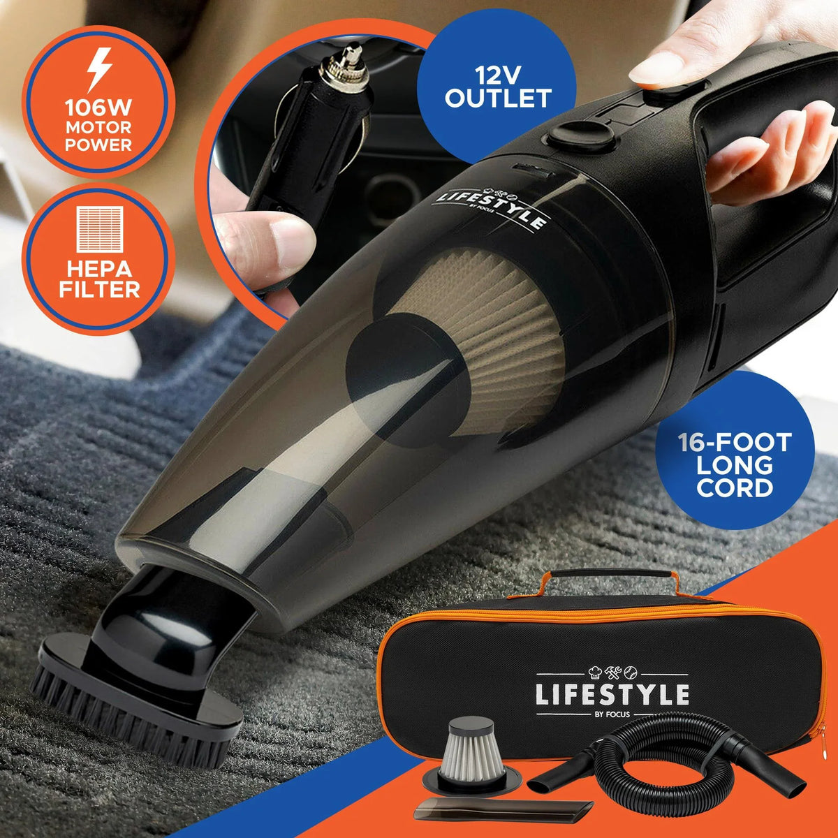 Lifestyle by Focus Car Organizer and Vacuum Sizeet