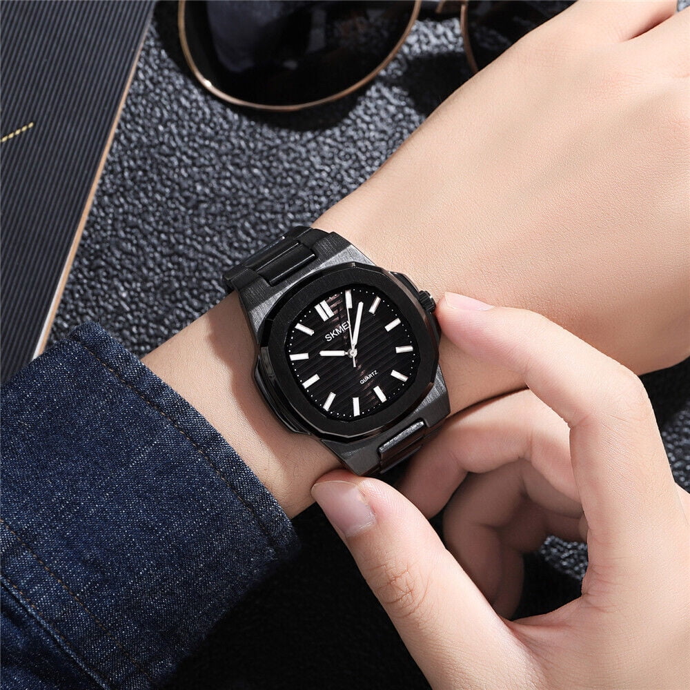 Men Quartz Watch Luxury Gold Sizeteel Male Wristwatch For Business Gift