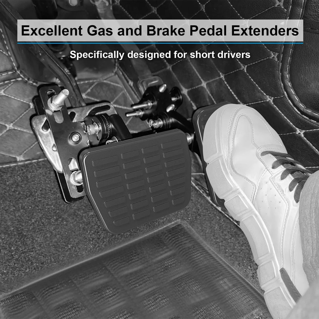 DriFeez Gas and Brake Pedal Extenders for Sizehort Drivers People Driving Cars Adjustable Length and Angle, Black