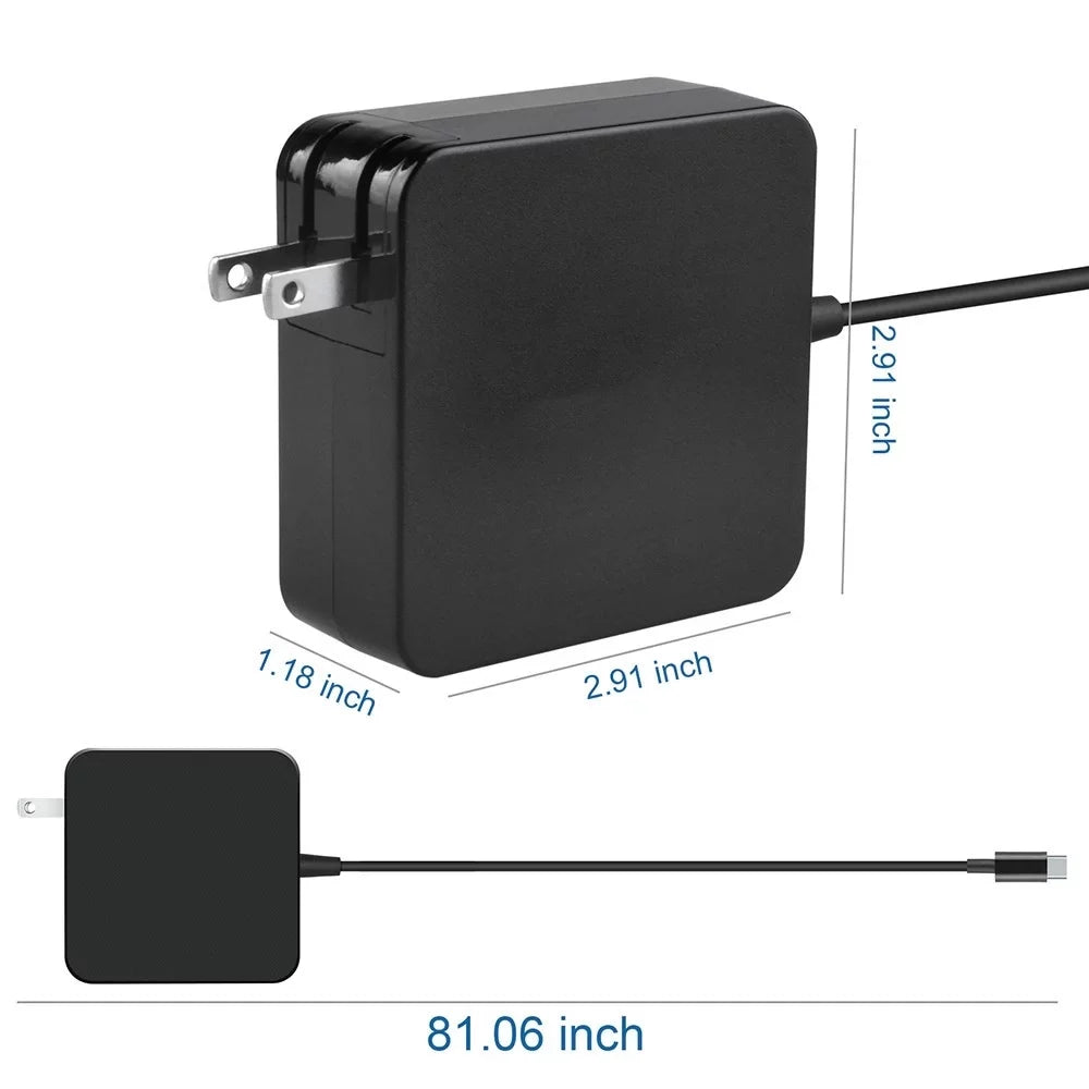 Aprelco Black 65W USizeB Type-C AC Charger Compatible with HP Chromebook X2 :12-F040DX 12-F014DX 12-F015NR