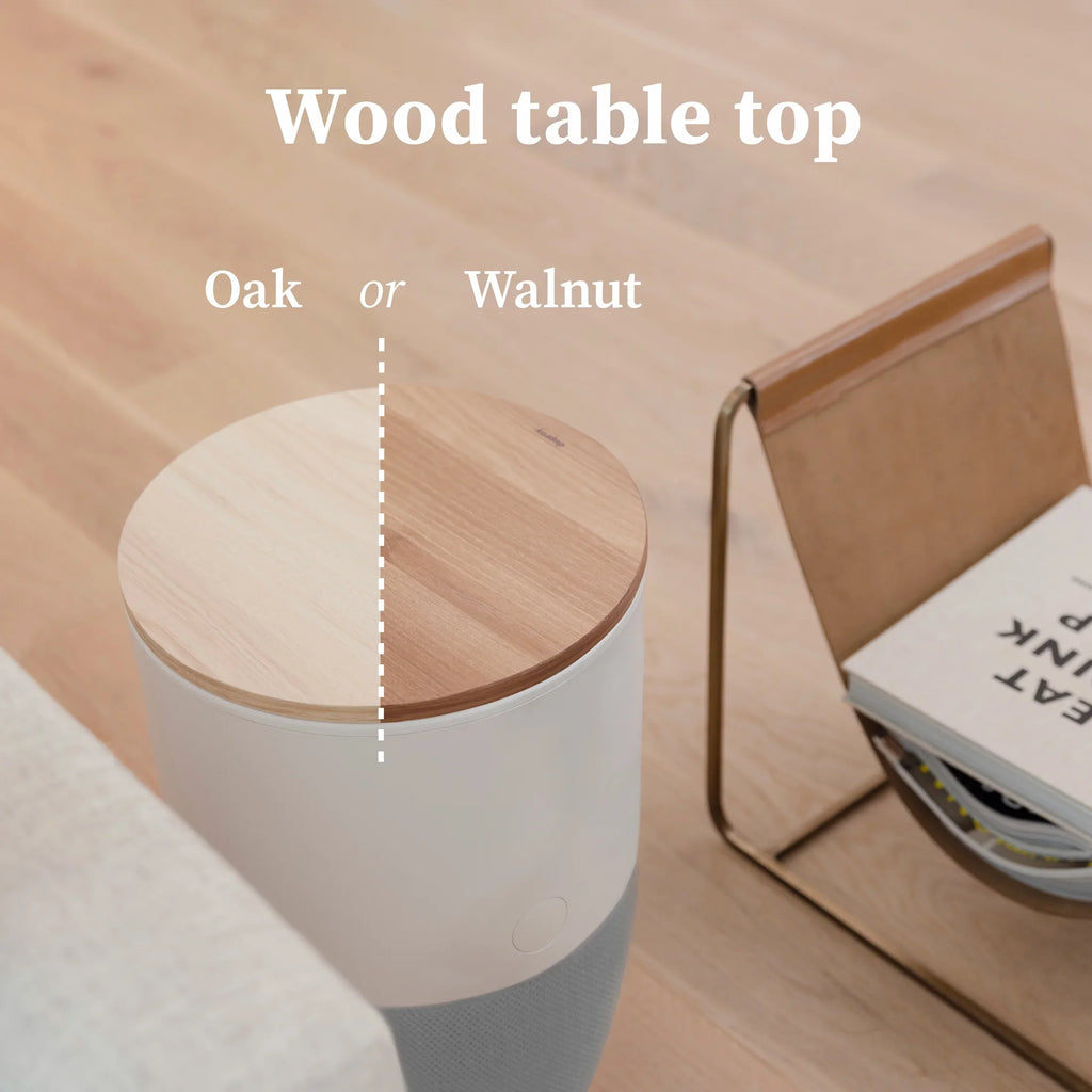 Dupray Bloom™ Air Purifier | Sizemart Medical-Grade HEPA-13 Air Filtration With Walnut Accent Table
