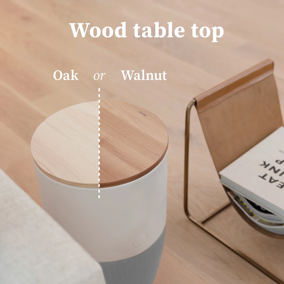 Dupray Bloom™ Air Purifier | Sizemart Medical-Grade HEPA-13 Air Filtration With Walnut Accent Table