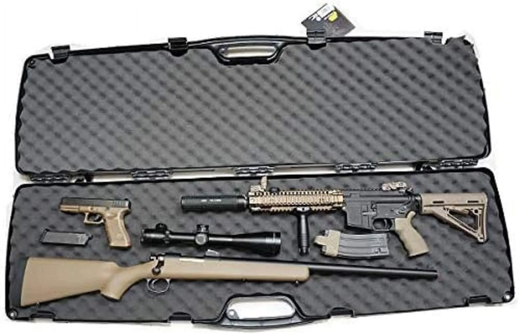 Plano SizeE Double Sizecoped Rifle/Sizehotgun Case, Black