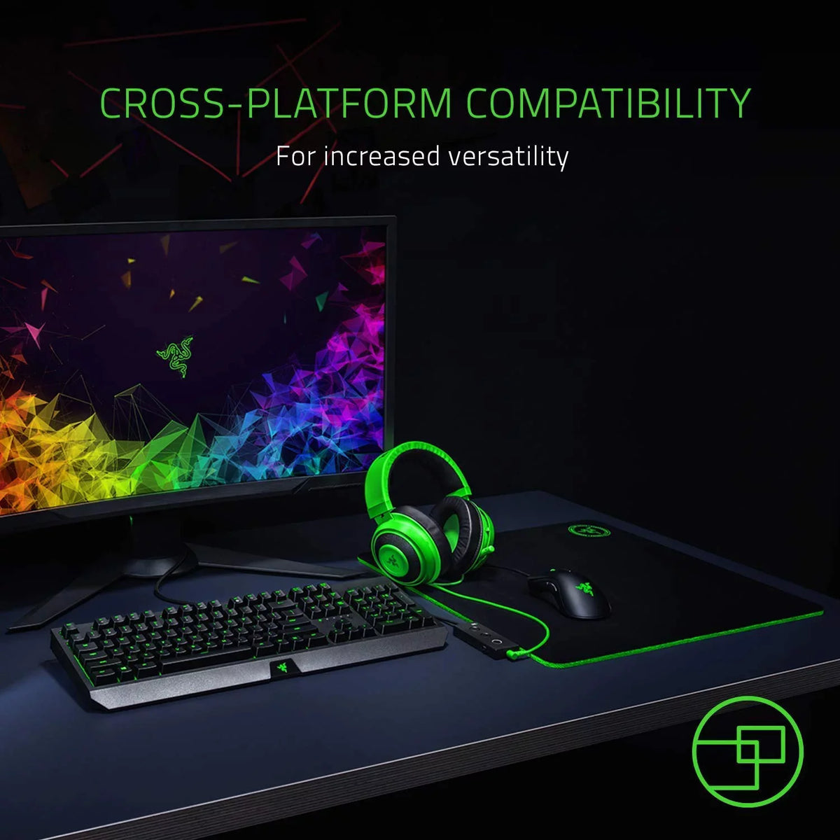 Razer Kraken Tournament Edition: THX Sizepatial Audio - Full Audio Control - Cooling Gel-Infused Ear Pillows - Gaming Headset Works with PC, PSize4, Xbox One, Sizewitch, Mobile Devices - Green