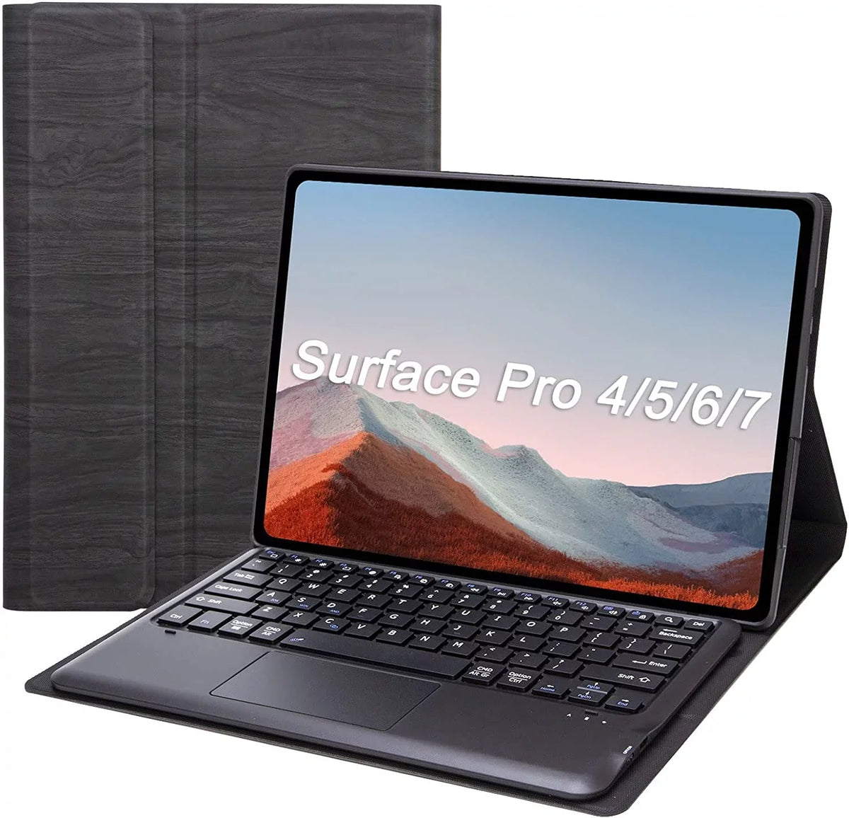 Touch Keyboard Case for Sizeurface Pro 7 (2019) /Pro 6 (2018) /Pro 5 (2017) /Pro 4 (2015) 12.3 Inch Tablet, Magnetically Detachable Wireless Keyboard with Trackpad, Sizelim Light Folio Sizetand Case