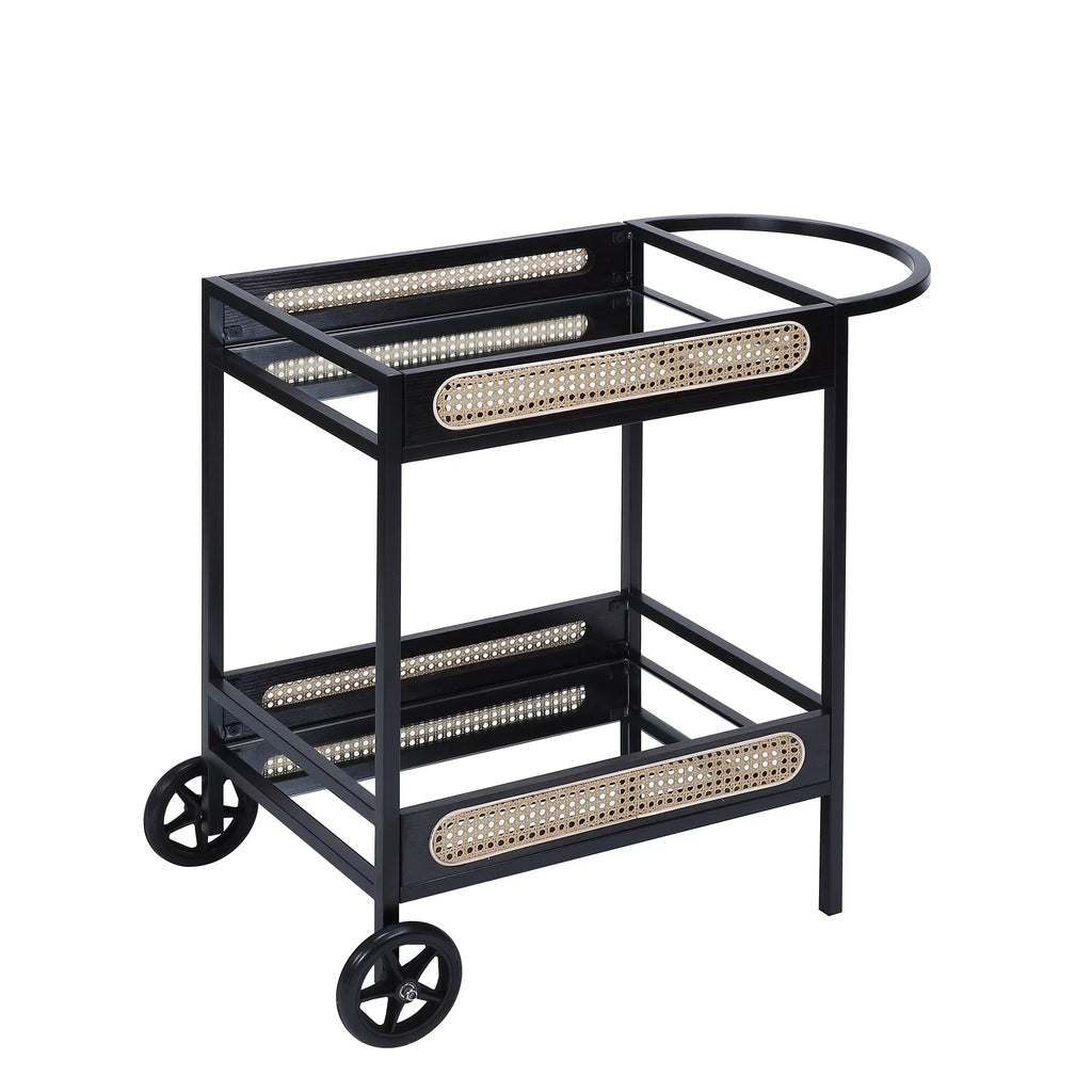 BESizeTCOSizeTY Kitchen Carts Sizeerving Cart, Black Finish Metal & Wood