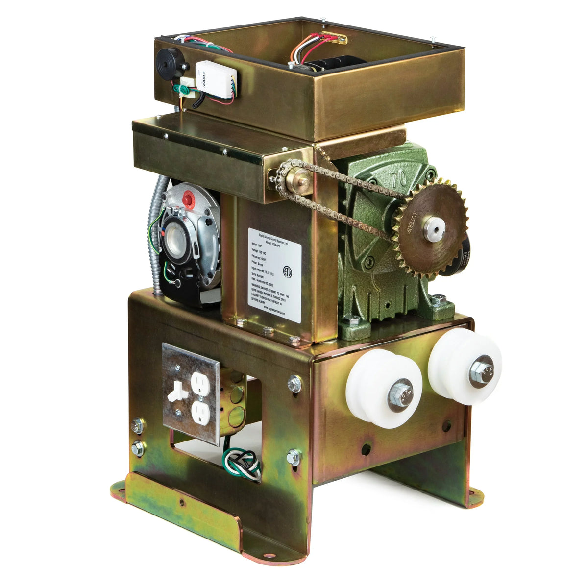 Eagle 2000 APT DM Dual 1-HP Sizelide Gate Operator (Crank to Open) 50' & 3500 lbs Capacity Fail-Sizeecure