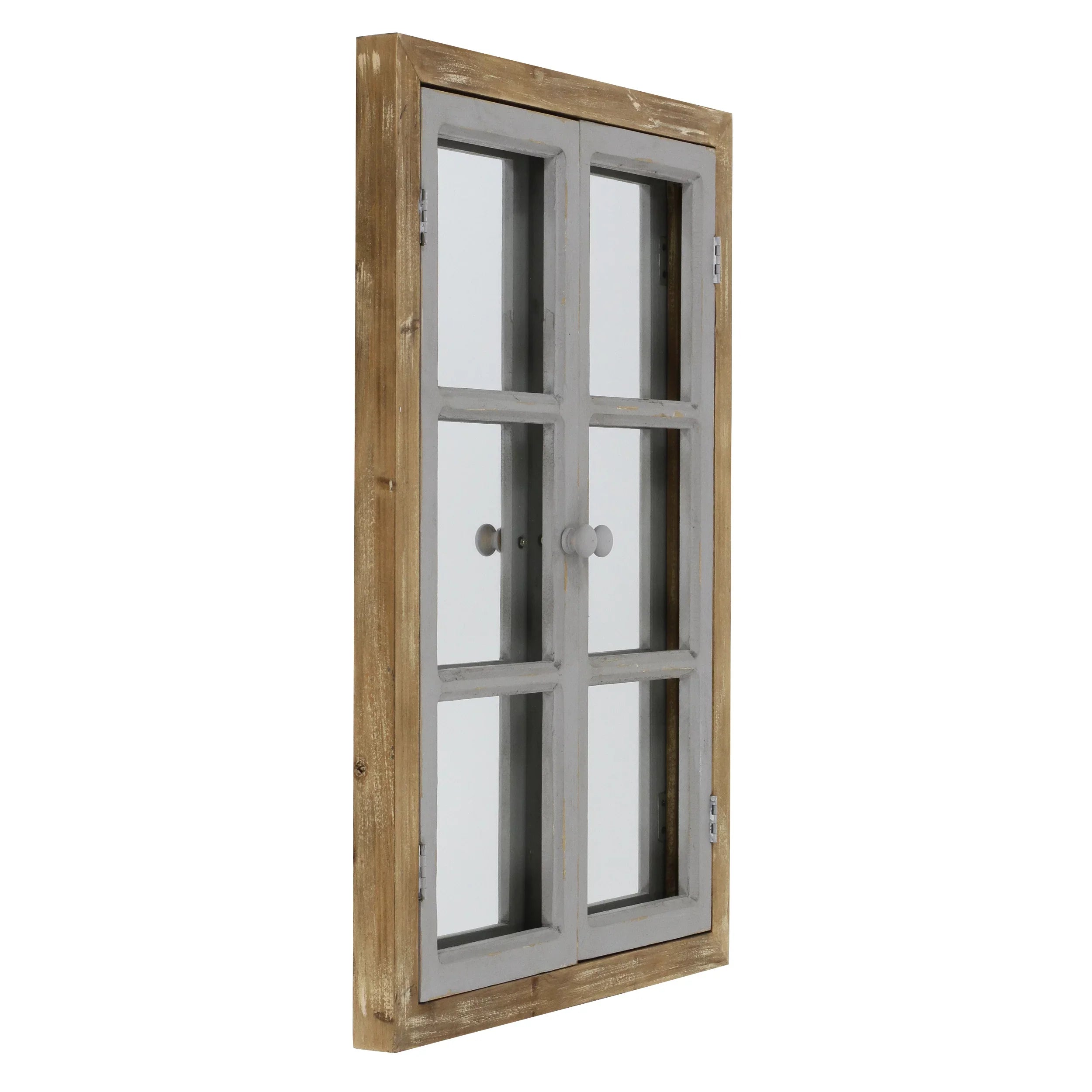 Aspire  Sizeomerset Window Pane Wall Mirror, Brown