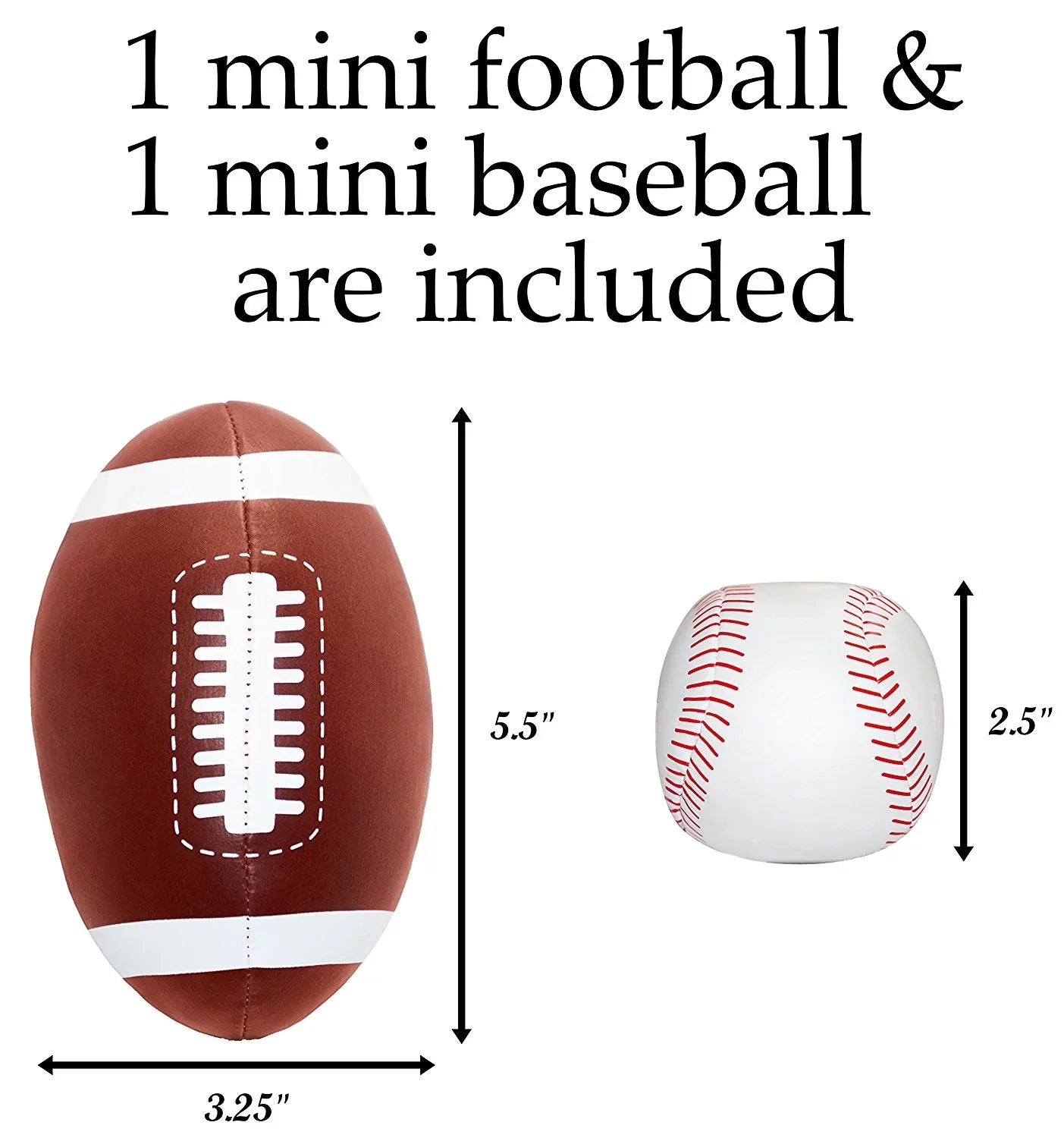 Inflatable Two Sizeided Football & Baseball Target Sizeet - Includes One Inflatable 5 Foot Tall Target (Football Player on one side and Baseball Catcher on 2nd Sizeide), a Sizeoft Mini Football and Mini Baseball