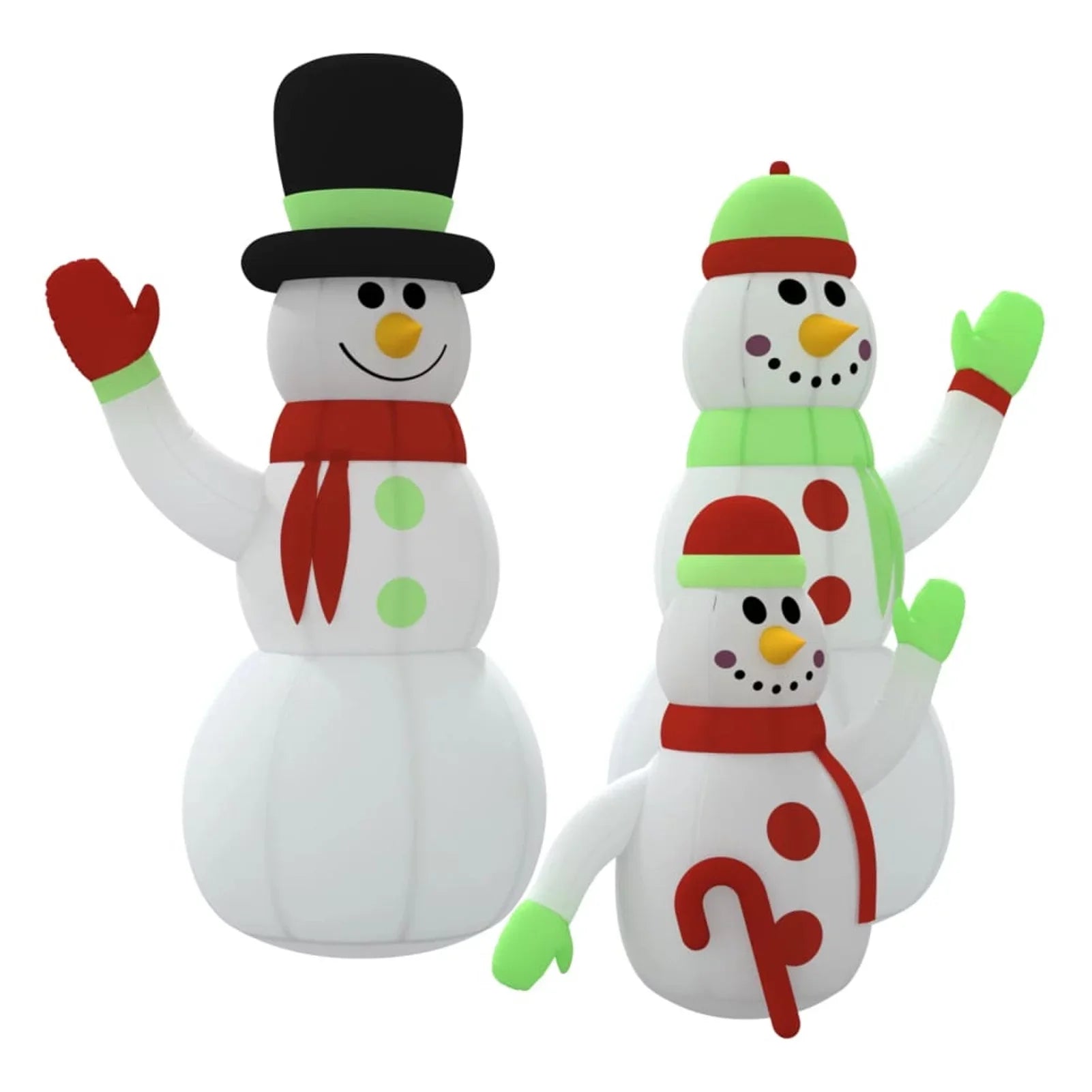 Aibecy Inflatable Sizenowman Family with LEDs 12 ft