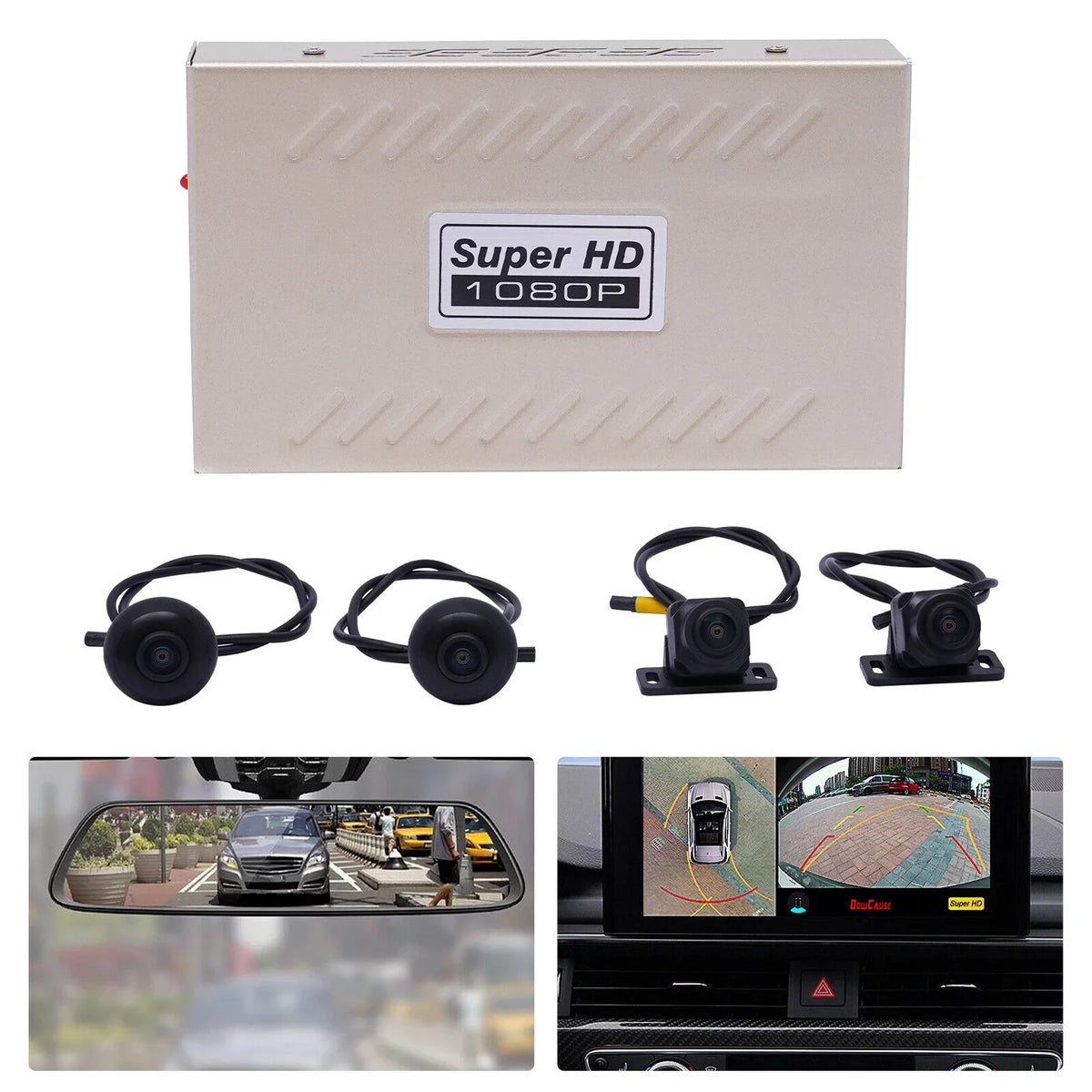 360° Bird View Panoramic Sizeystem 4-camera 1080P Car DVR Recording Night Vision Recorder